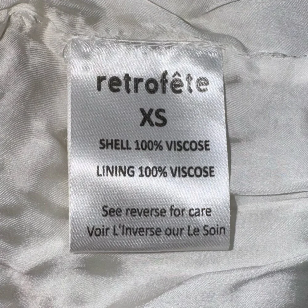 NWT Retrofete Claire White Dress Mini Belted Sequin Strappy Moonglow Bridal XS - Picture 9 of 9